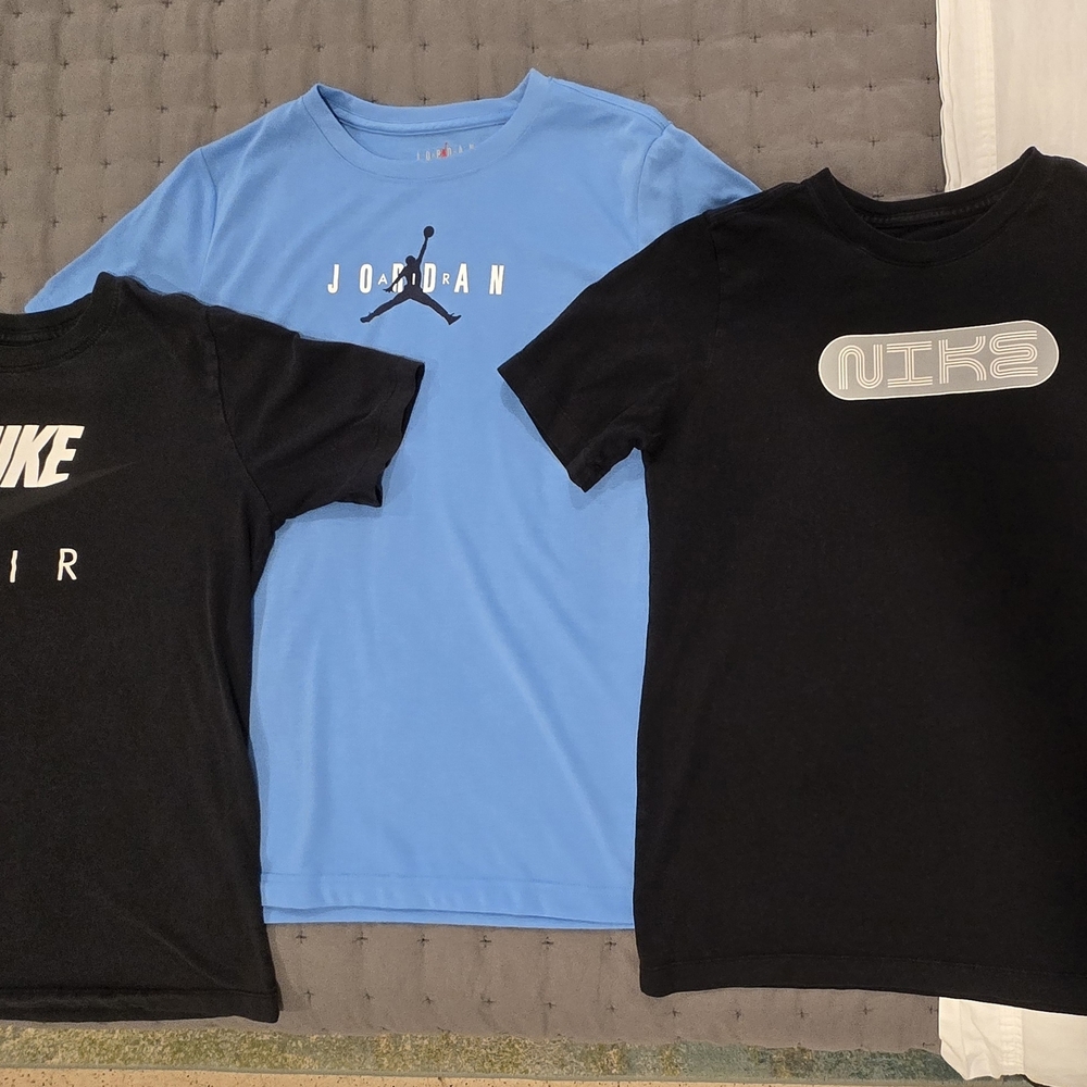 Nike & Jordan Boys Blue and Black T-Shirt Trio